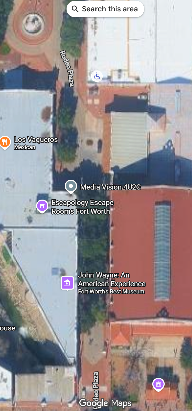 Rodeo Plaza satellite reference map